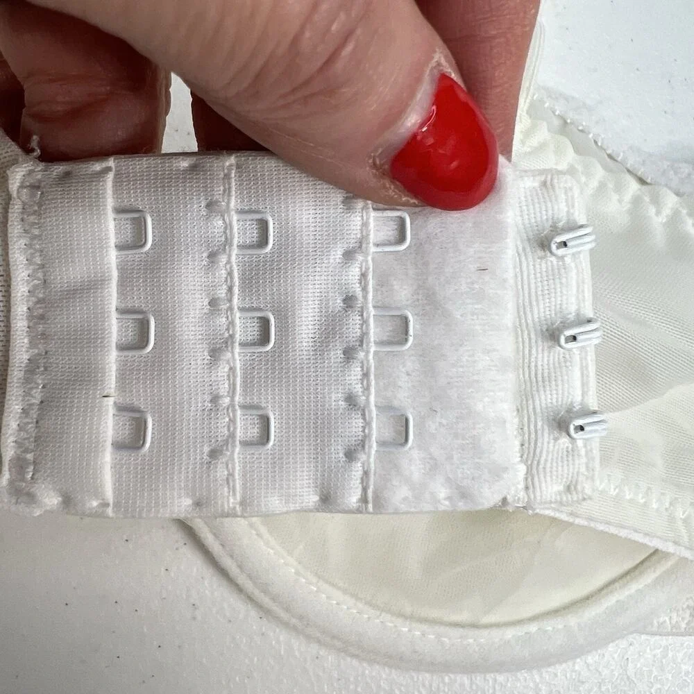 Vintage Bali Size 34D Bra‎ Unlined Underwired Lace Sheer 3848 White Balconette
